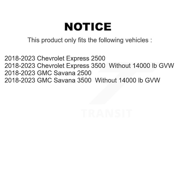 Front Wheel Bearing And Hub Assembly Pair For GMC Chevrolet Savana 2500 Express 3500